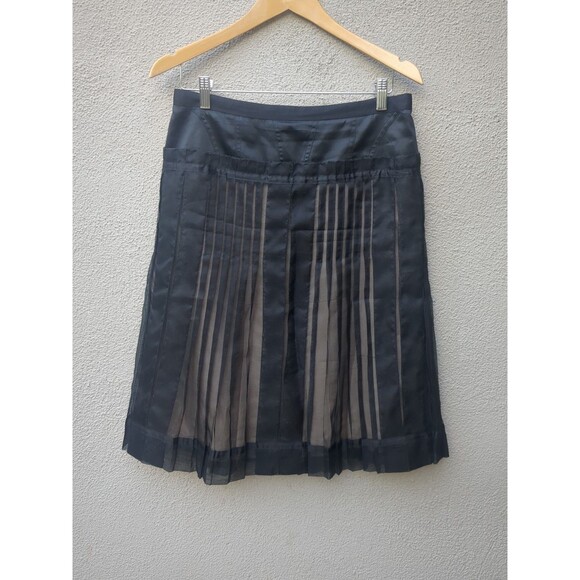 BCBG MAXAZRIA RUNWAY Skirt Size 6 black Was Witchy Goth Silk Pleated Skirt - Picture 1 of 8